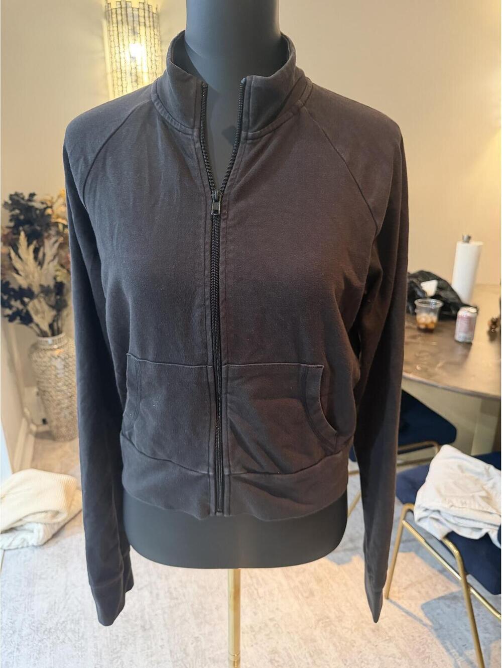 SKIMS Outdoor Track Zip Jacket Ash Faded Black XL